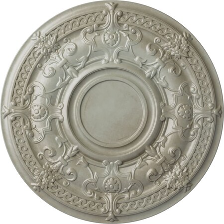 Ekena Millwork Dauphine Ceiling Medallion (Fits Canopies up to 13 1/4"), 33 7/8"OD x 1 3/8"P, Flash Gold CM33DAFLS